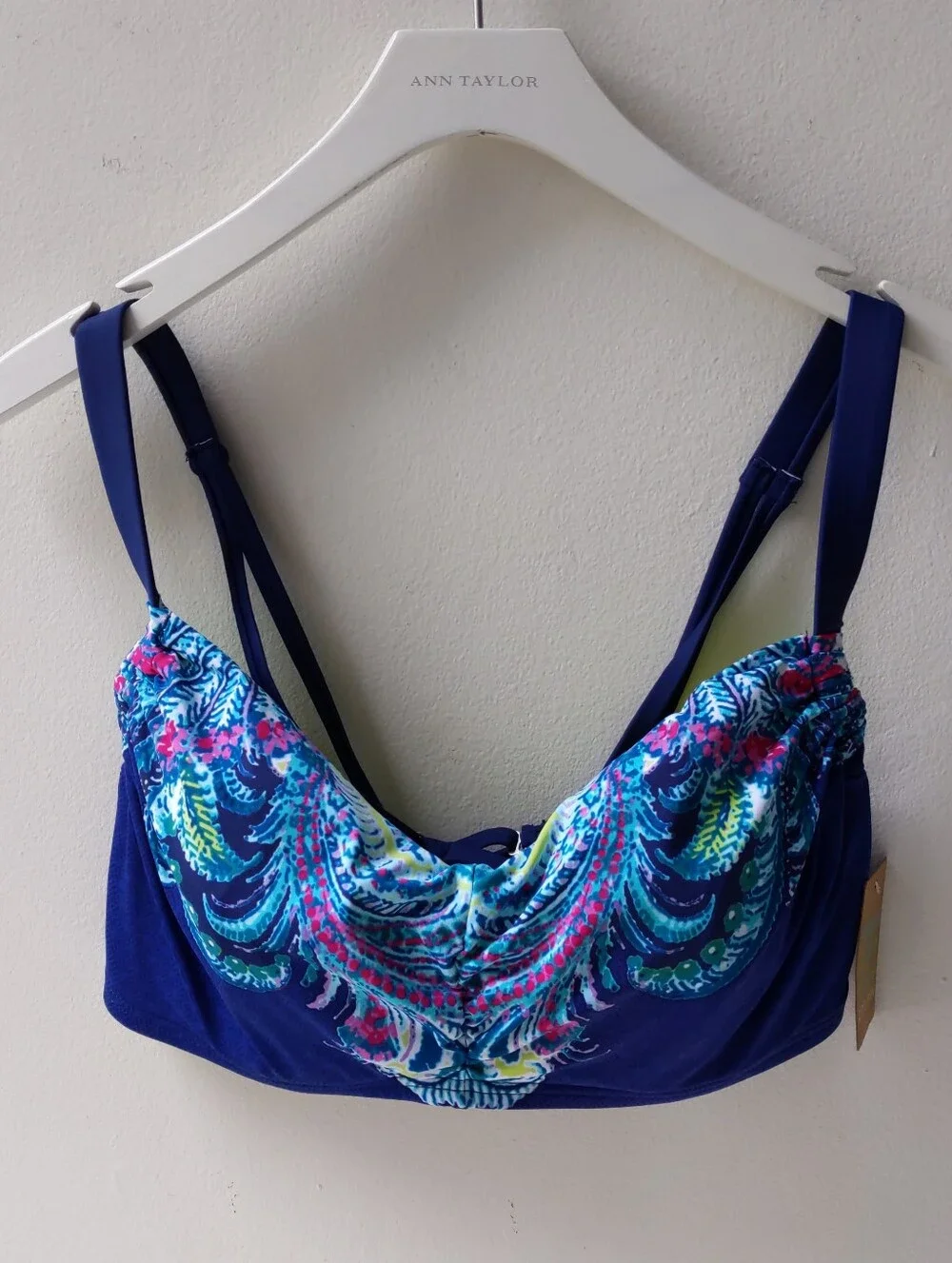 Title Nine Bikini Top Dark Blue Women's 36D NWT